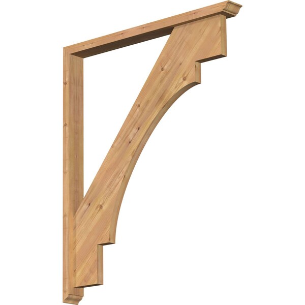 Ekena Millwork Merced Traditional Smooth Bracket w/ Offset Brace, Western Red Cedar, 3 1/2"W x 36"D x 44"H BKT0402X36X44MRC01SWR - main